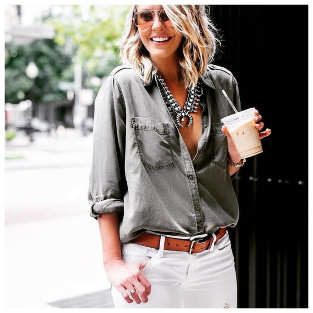 Express Silky Soft Twill Boyfriend Shirt